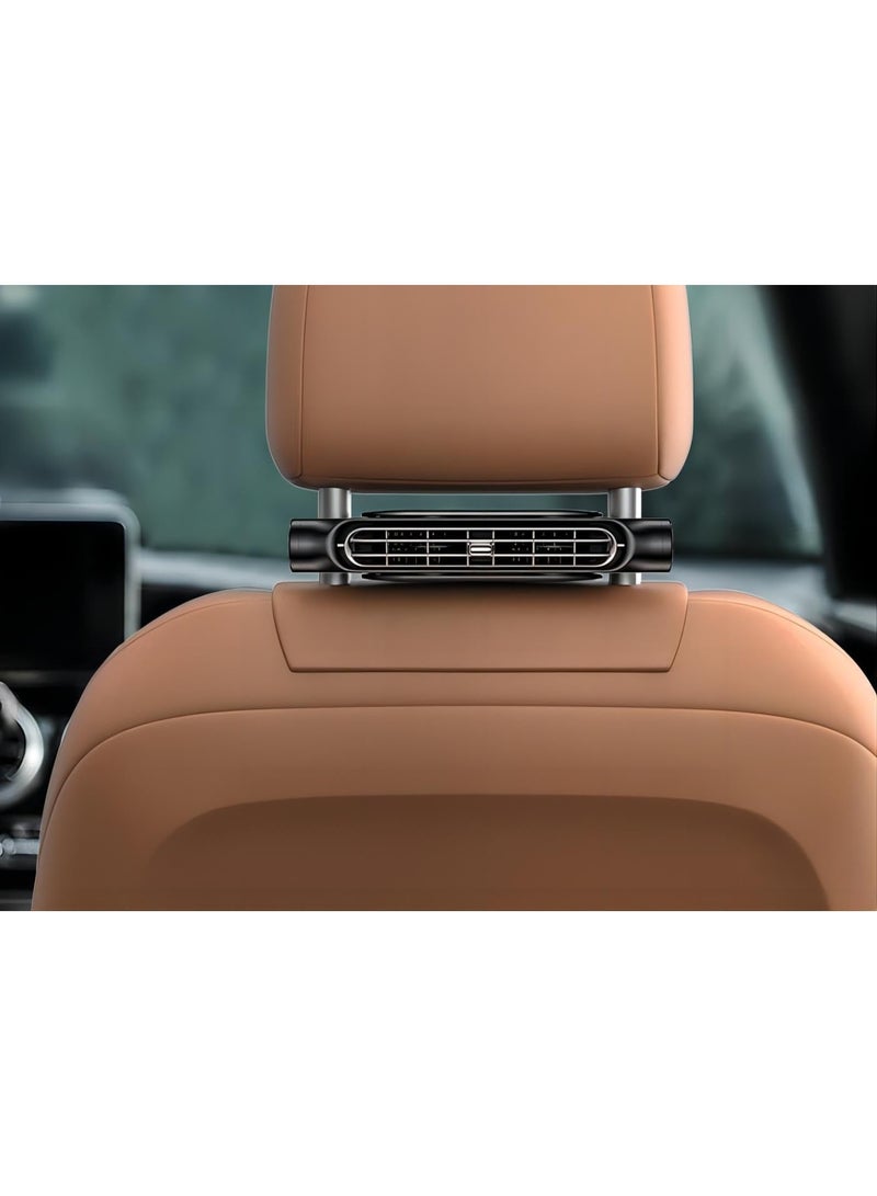 Car Fans,Seat Cooling Fans,Portable USB Car Fan,Car Fan for Kids,USB Powered 3 Speeds Portable Car Cooling Fan, Headrest Car Fans Cooling for SUV, RV, Vehicles (Black) - Image 1